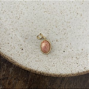 Pingente Pedra Natural Aurora - Mescla Goiaba - P