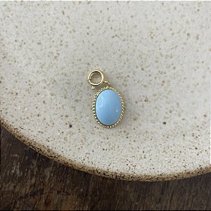 Pingente Pedra Natural Aurora - Azul Bebê - G