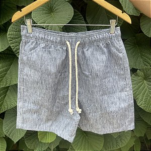 Short - Linho Jeans Rajado