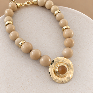 Colar Boho Disco - Cappucino