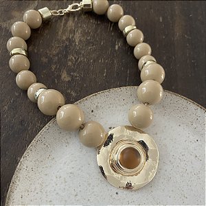 Colar Boho Disco - Cappucino