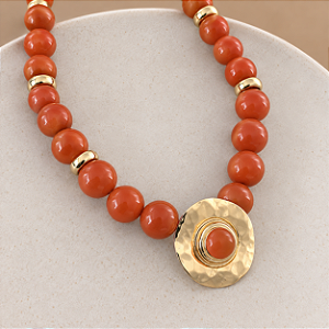 Colar Boho Disco - Terracota