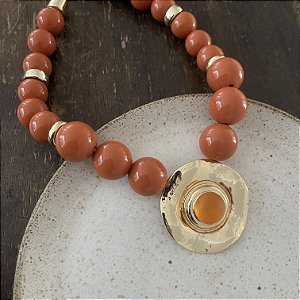 Colar Boho Disco - Terracota