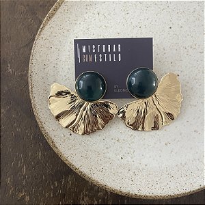 Brinco Orla Meia Flor - Verde Musgo