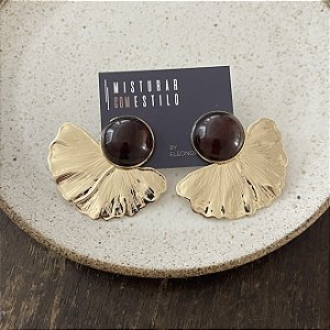 Brinco Orla Meia Flor - Tartaruga