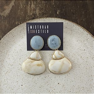 Brinco Orla Resina - Azul Celeste