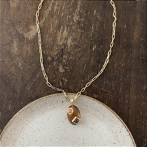 Colar Corrente Cartier Pingente Orla - Âmbar