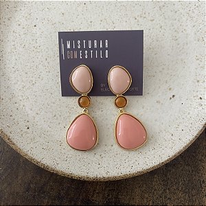 Brinco Orla Pedras Orgânica - Salmão