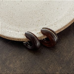 Argola Orla de Resina - Tartaruga