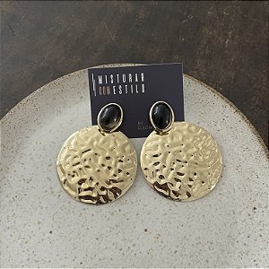 Brinco Orla Chapa Martelada - Fumê