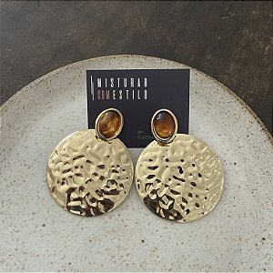 Brinco Orla Chapa Martelada - Tartaruga