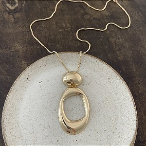 Colar Orla Longo Vazado - Dourado