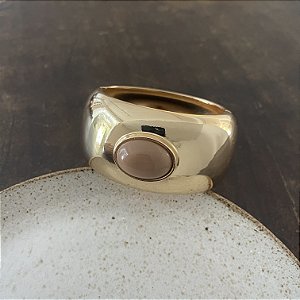 Bracelete Orla Largo com Pedra - Nude