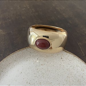 Bracelete Orla Largo com Pedra - Marsala