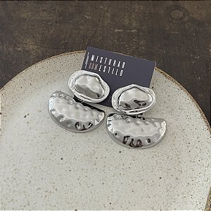 Brinco Orla Chapa Martelada - Ródio