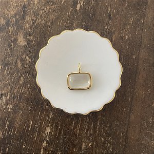 Pingente Retangular de Resina - Transparente