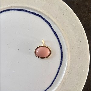 Pingente Oval de Resina - Salmão