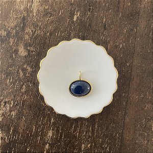 Pingente Oval de Resina - Marinho