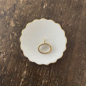 Pingente Oval de Resina - Transparente