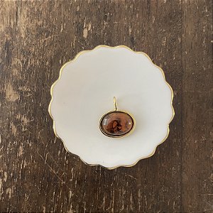 Pingente Oval de Resina - Tartaruga