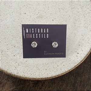 Brinco Solitário Coroa - G - Dourado