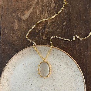Colar Aurora Oval Longo - Transparente