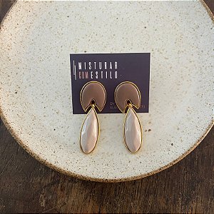 Brinco Orla Gota - Capuccino com Nude