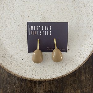 Brinco Bastão Oval - Cappucino