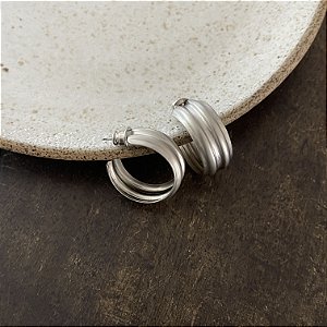 Argola Lumière Chapa Dupla - Ródio