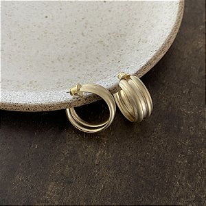 Argola Lumière Chapa Dupla - Dourado