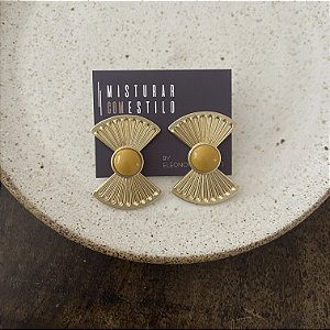 Brinco Lumière Laço com Pedra - Mostarda