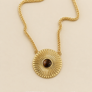 Colar Lumière Medalhão Sol - Tartaruga
