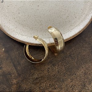 Argola Lumière Chapa - Dourado Brilho