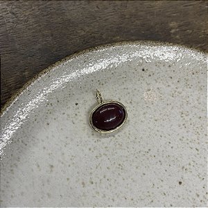Pingente Oval de Resina - Marsala