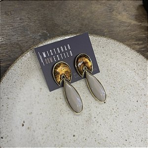 Brinco Orla Gota - Tartaruga com Nude