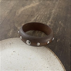 Bracelete Boho de Madeira - Ródio
