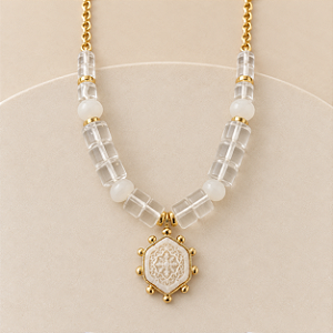 Colar Boho Medalha - Cristal