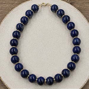 Colar Boho Esferas - Marinho