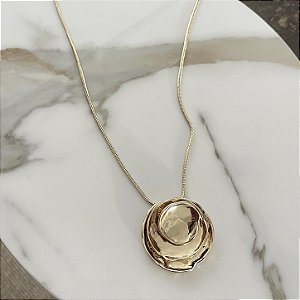 Colar Orla Redondo Orgânico Longo - Dourado