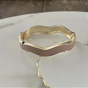 Bracelete Orla Onda Esmaltado - Rosa