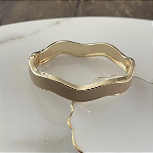 Bracelete Orla Onda Esmaltado - Nude