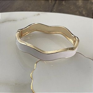 Bracelete Orla Onda Esmaltado - Branco