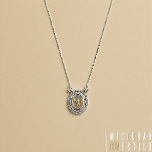 Colar Espírito Santo - Ródio com Dourado