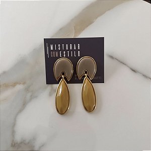 Brinco Orla Gota - Cappucino com Mostarda
