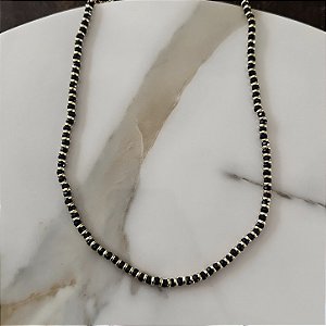 Colar Cristais - P - Preto