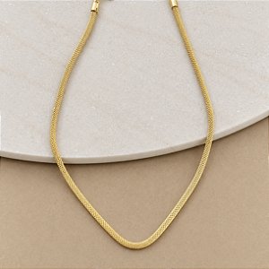 Colar Orla Malha Italiana - Dourado