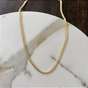 Colar Orla Malha Italiana - Dourado