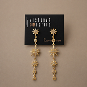 Brinco Estrela de Belém - Comprido - Dourado