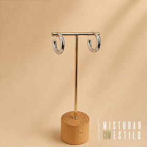 Argola Orla Lisa - M - Ródio