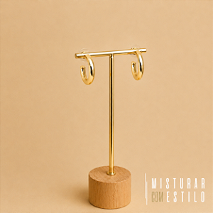 Argola Orla Lisa - M - Dourado